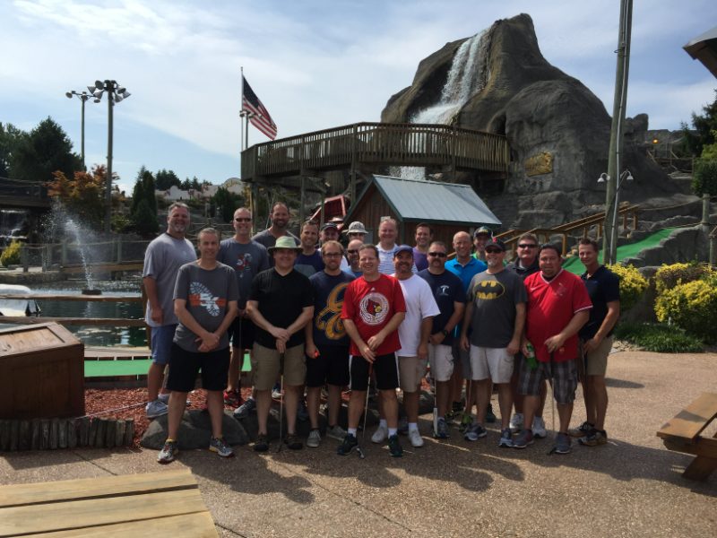 The full group at a tournament stop